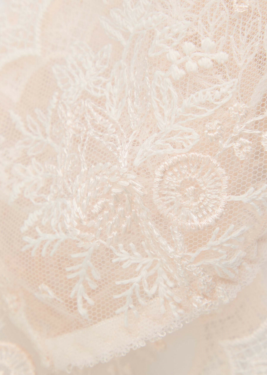 Simone PÉRÈLE Intrigue Tanga Embroidered Tulle Briefs Light Pink