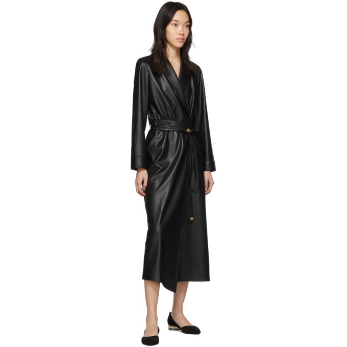 Nanushka Black Vegan Leather Emery Dress Nanushka