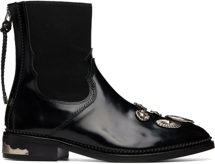 Photo: Toga Pulla Black Polido Ankle Boots