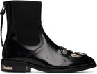 Toga Pulla Black Polido Ankle Boots