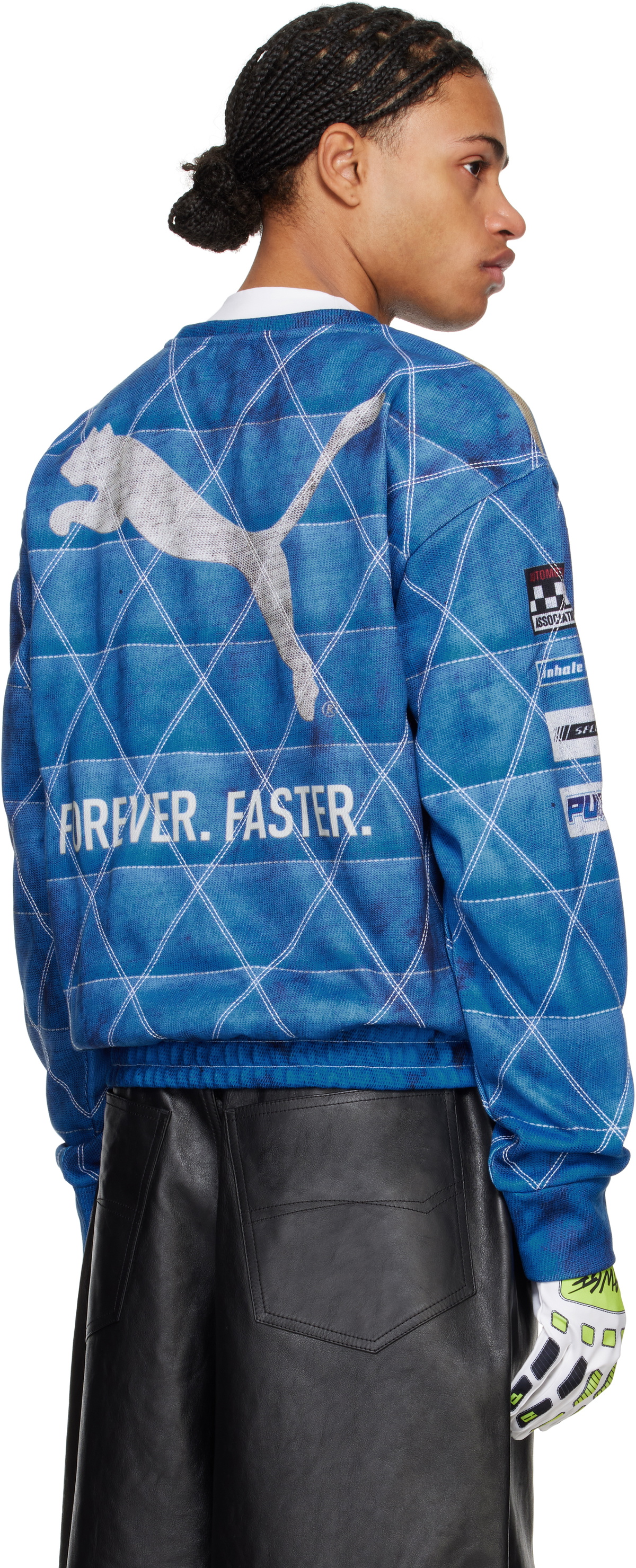 PUMA Blue A$AP Rocky Edition Quilted Sweatshirt