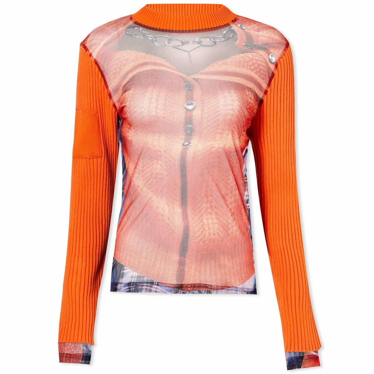 JEAN PAUL GAULTIER フリルブレースカーディガン Y-Project Women's x Jean Paul Gaultier Trompe L'Oeil Ruffle