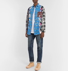 Needles - Paint-Splattered Checked Cotton-Flannel Shirt - Blue