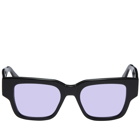 Colorful Standard Sunglass 02 in Deep Black Solid/Lavender