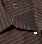 Freemans Sporting Club - Camp-Collar Striped Cotton-Blend Twill Shirt - Men - Brown