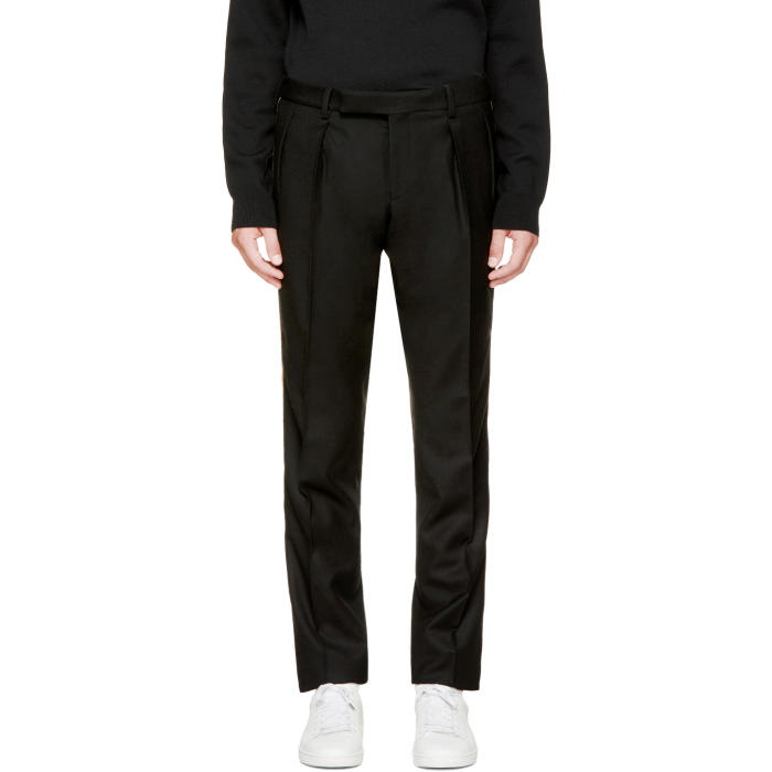 Photo: Saint Laurent Black Gold Stripe Trousers