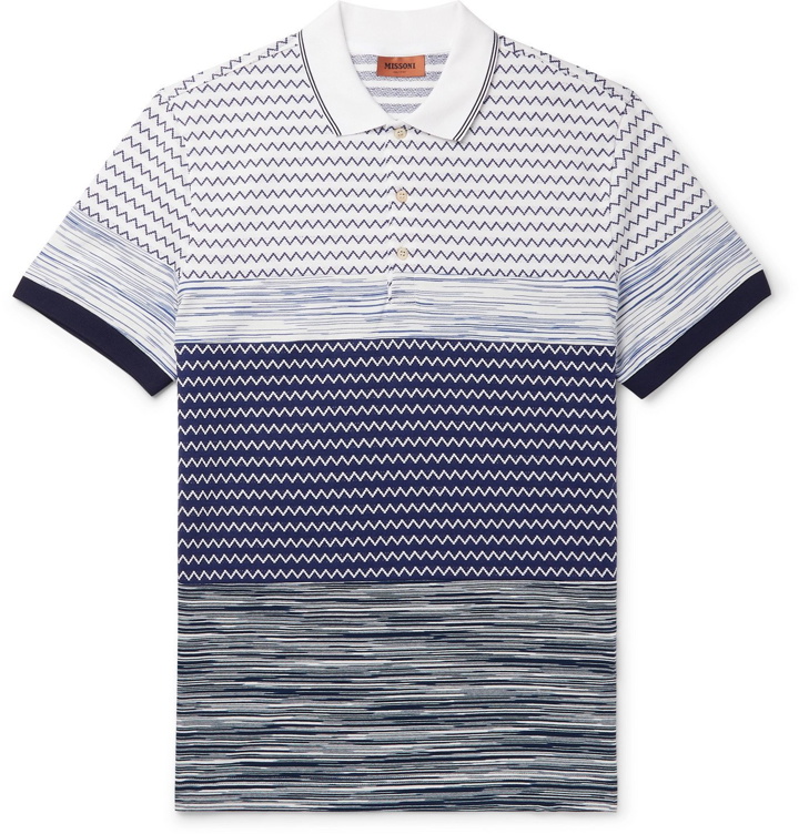 Photo: Missoni - Space-Dyed Cotton Polo Shirt - Blue
