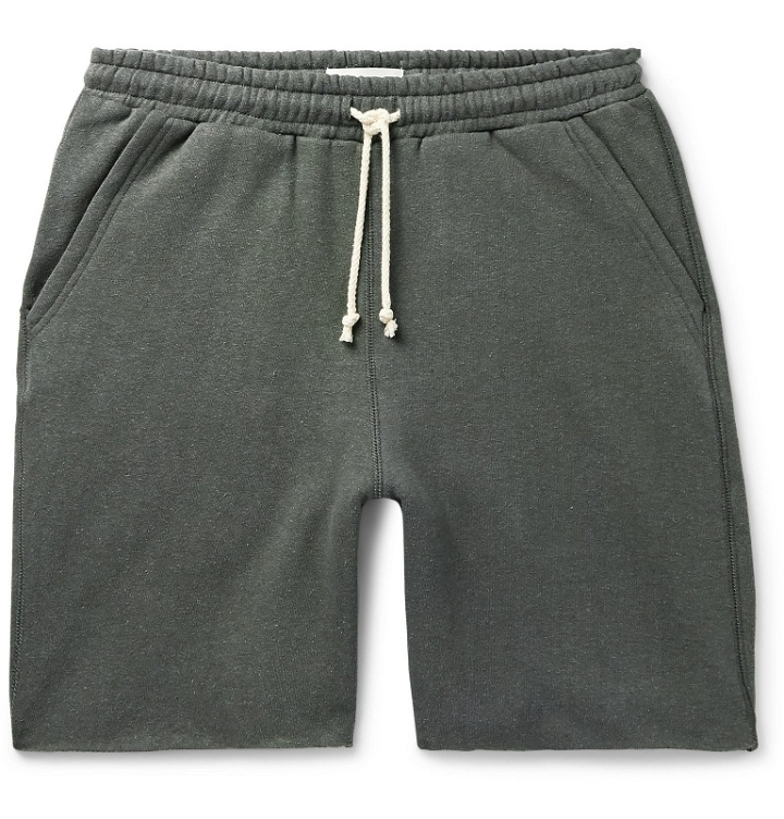 Photo: Satta - Fleece-Back Cotton and Hemp-Blend Jersey Drawstring Shorts - Gray