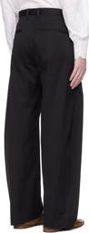 stein Black Cotton Satin Round Trousers