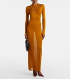 Saint Laurent Knitted semi-sheer maxi dress