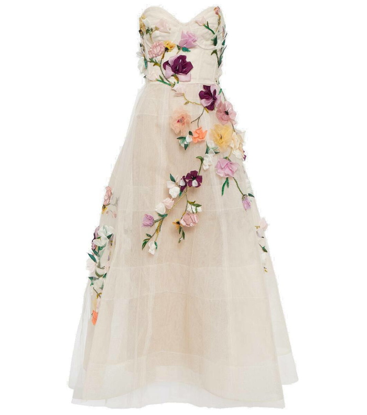 Photo: Monique Lhuillier Floral embroidered tulle gown