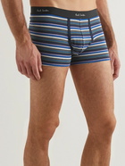 Paul Smith - Striped Stretch-Cotton Boxer Briefs - Blue