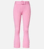 Courrèges Belted ribbed-knit capri pants