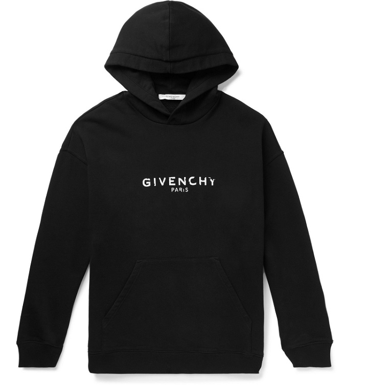 Photo: Givenchy - Logo-Print Loopback Cotton-Jersey Hoodie - Black