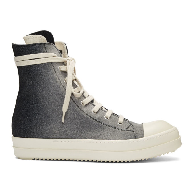 Photo: Rick Owens Drkshdw Black Degrade High-Top Sneakers