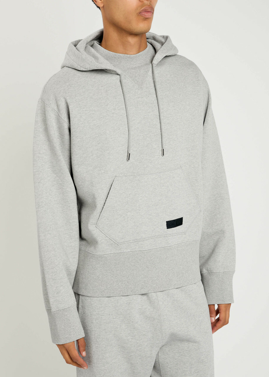 Givenchy Logo Hooded Cotton Sweatshirt Grey