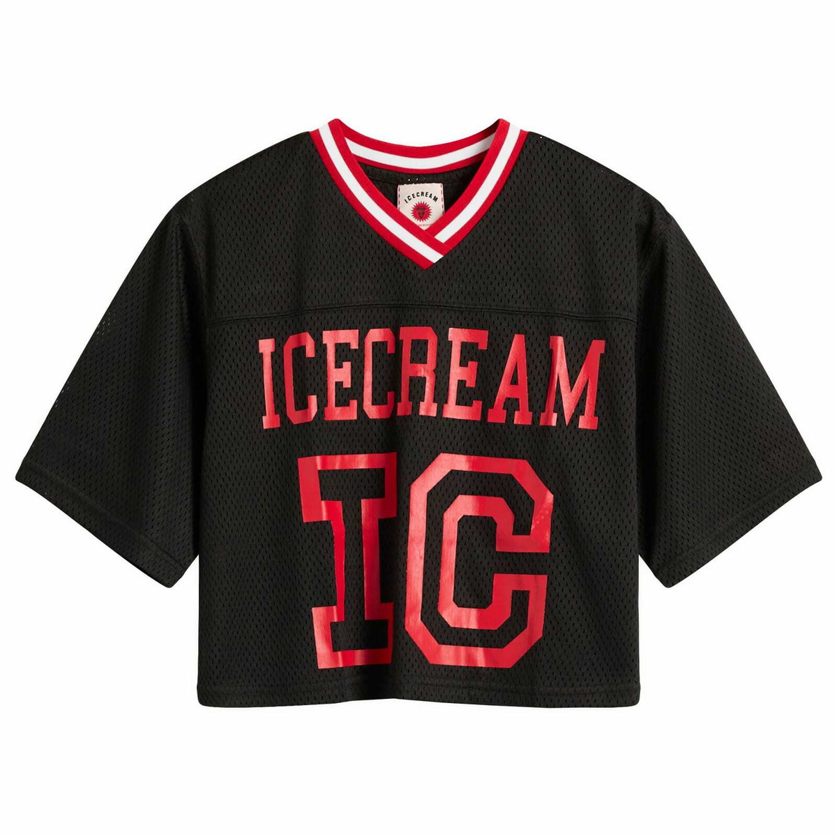 ICECREAM Women's Cropped Football Jersey in Black