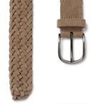 Anderson's - 3.5cm Camel Woven Suede Belt - Brown