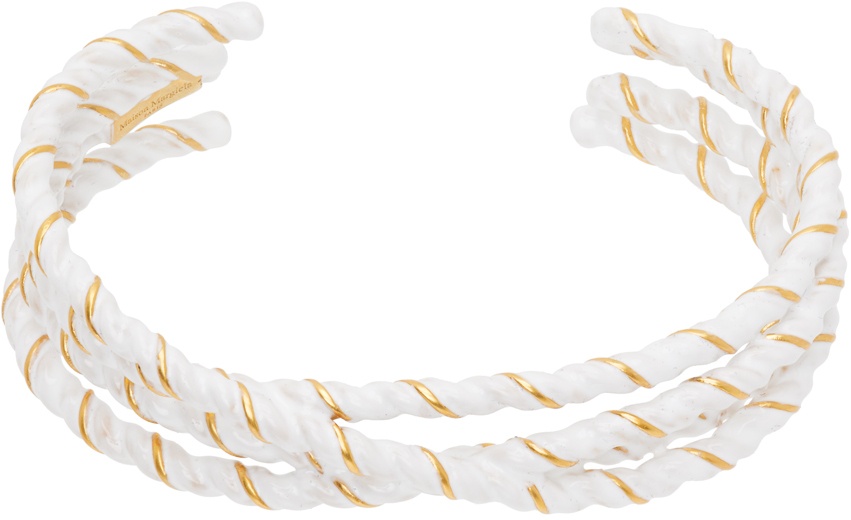 Photo: Maison Margiela Gold & White Laces Bracelet