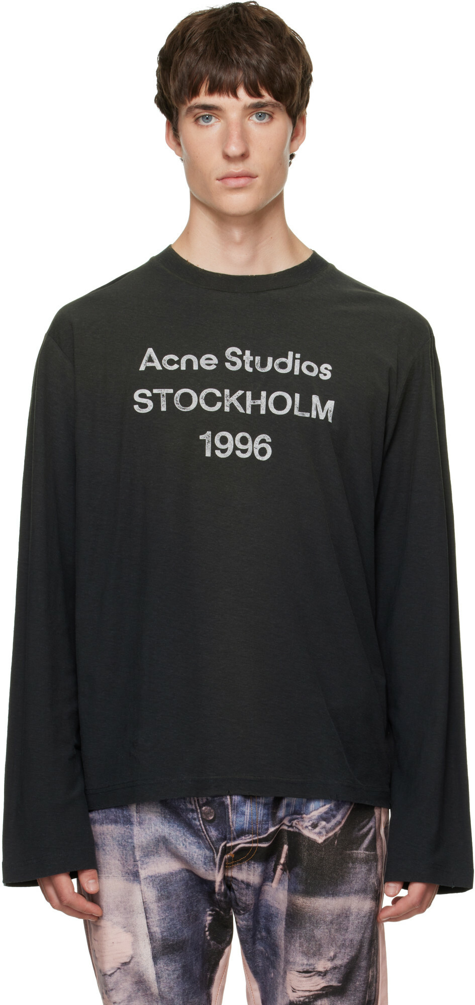 Acne Studios Black Sprayed '1996' Logo T-shirt