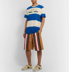 Gucci - Wide-Leg Striped Webbing-Trimmed Tech-Jersey Shorts - Brown