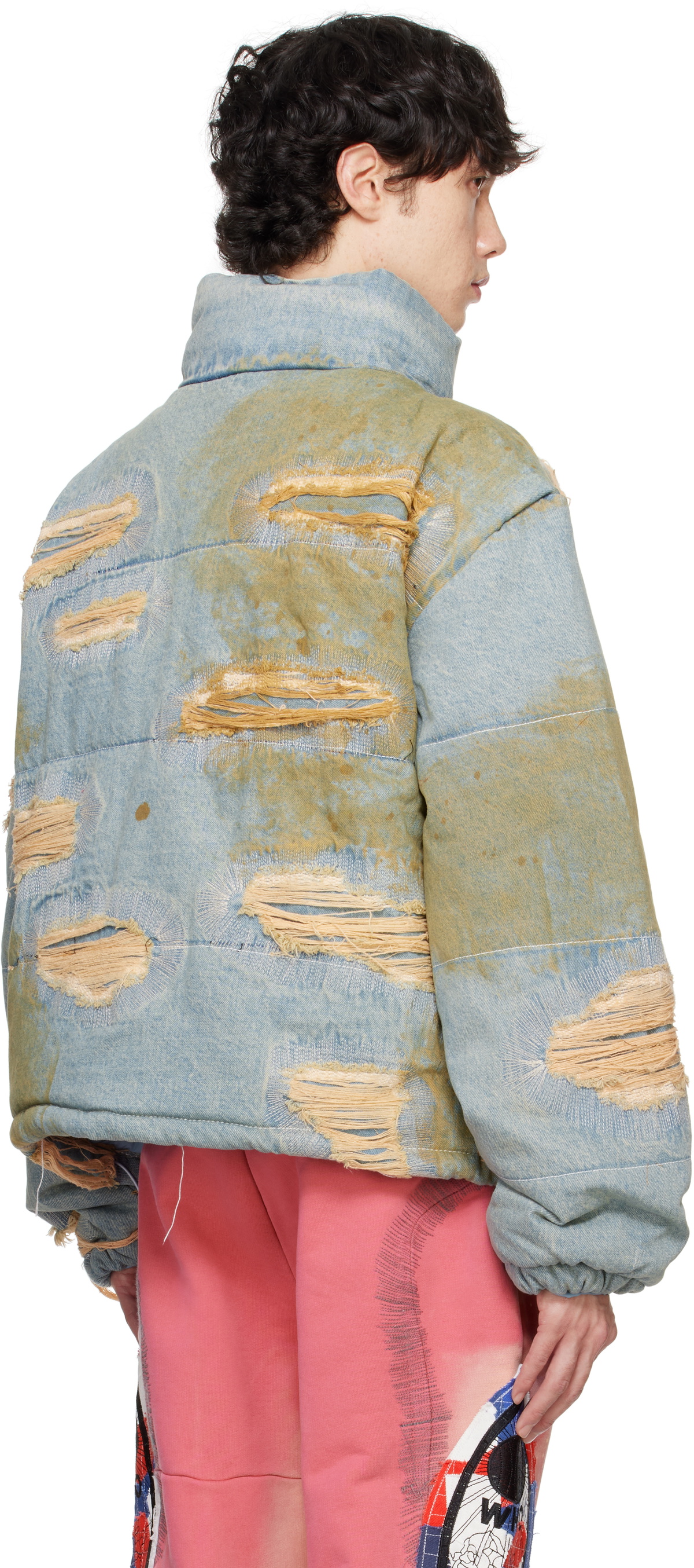 Who Decides War Blue Vintage Bomber Denim Jacket