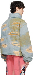 Who Decides War Blue Vintage Bomber Denim Jacket