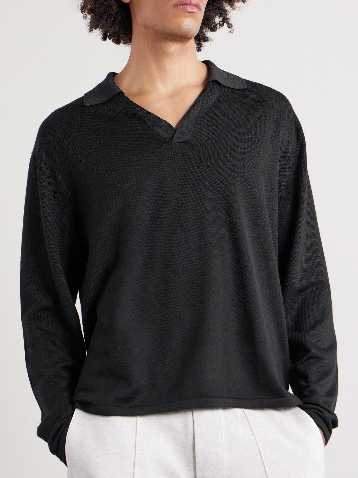 TOM FORD - Cashmere and Silk-Blend Polo Shirt - Black