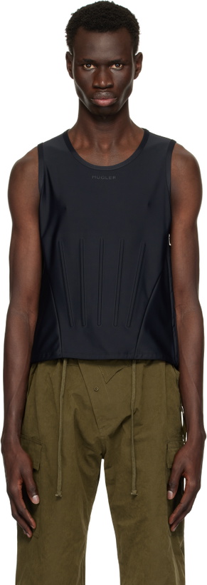 Photo: Mugler Black Corseted Tank Top