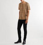 SAINT LAURENT - Leopard-Print Cotton-Jersey T-Shirt - Neutrals