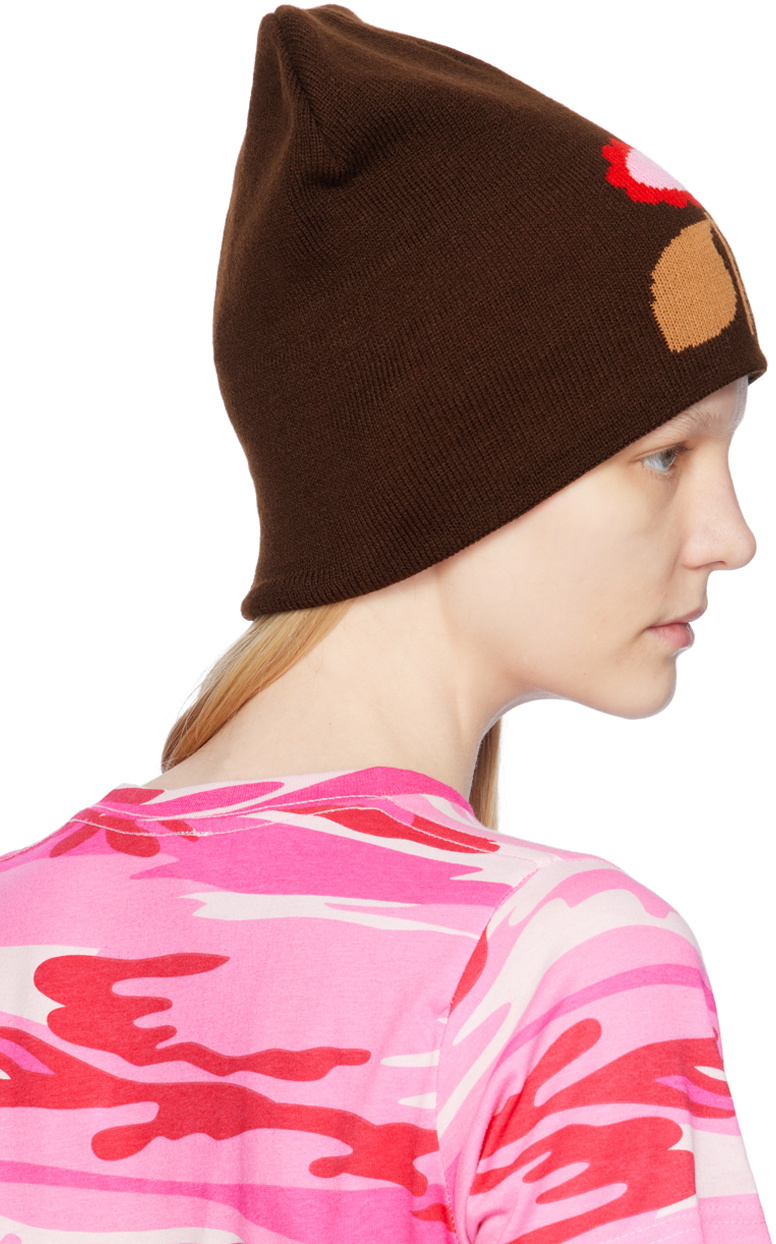 Anna Sui Brown Daisy Beanie