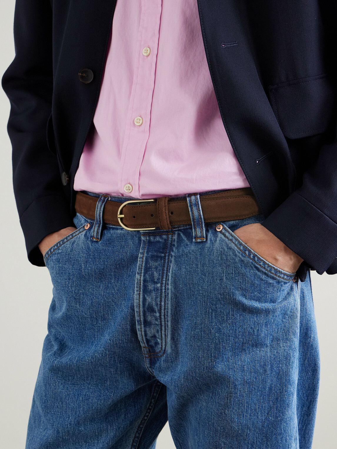 Anderson's - 3cm Suede Belt - Brown