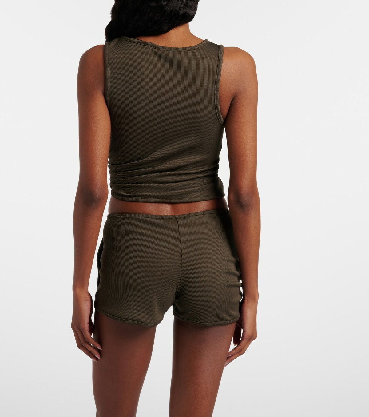 Christopher Esber Droplet Crystal embellished ruched shorts