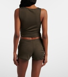 Christopher Esber Droplet Crystal embellished ruched shorts