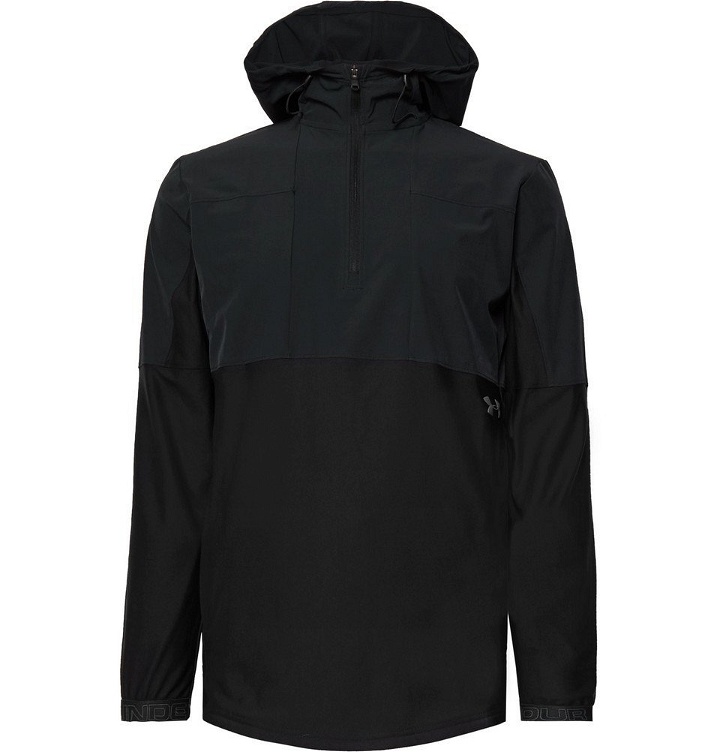Photo: Under Armour - Vanish Hybrid Shell and Stretch-Jersey Hooded Top - Black