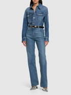 RABANNE Embellished Cotton Denim Shirt