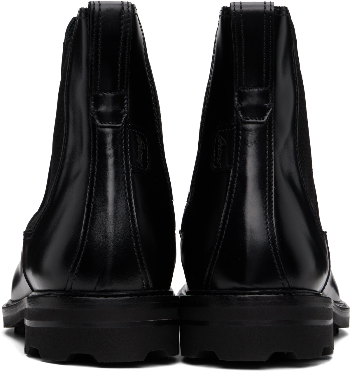 Brioni Black Oiled Calf Leather Chelsea Boots Brioni