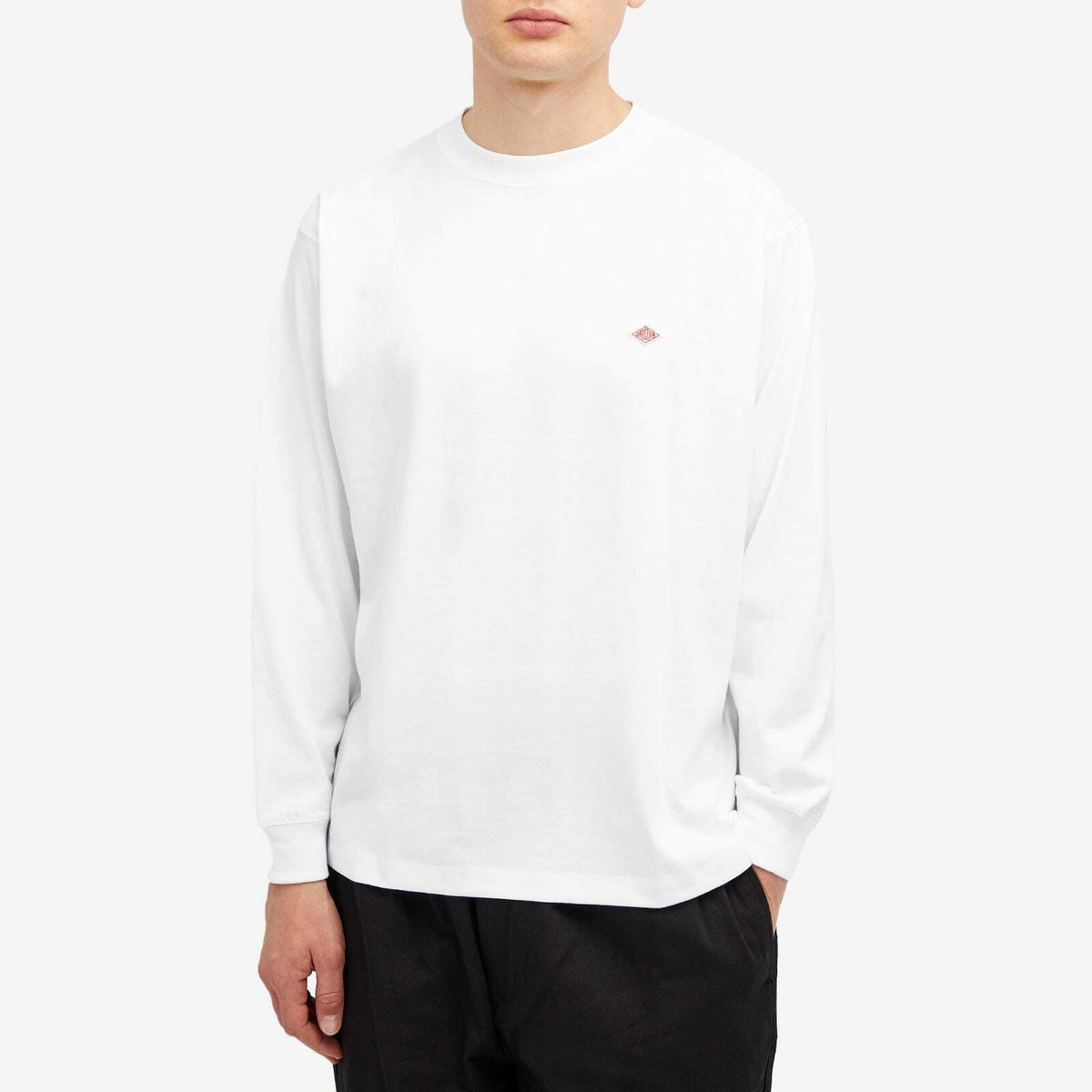 Danton Men's Long Sleeve Logo T-Shirt in White Danton