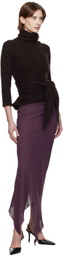 AARON ESH Brown Tied Roller Neck Sweater