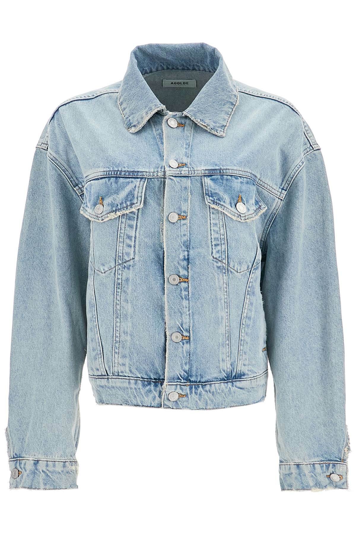 AGOLDE denim dalton balloon jacket with Blue AGOLDE