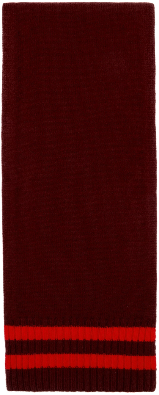 Maison Margiela Burgundy & Red Wool Stripes Scarf
