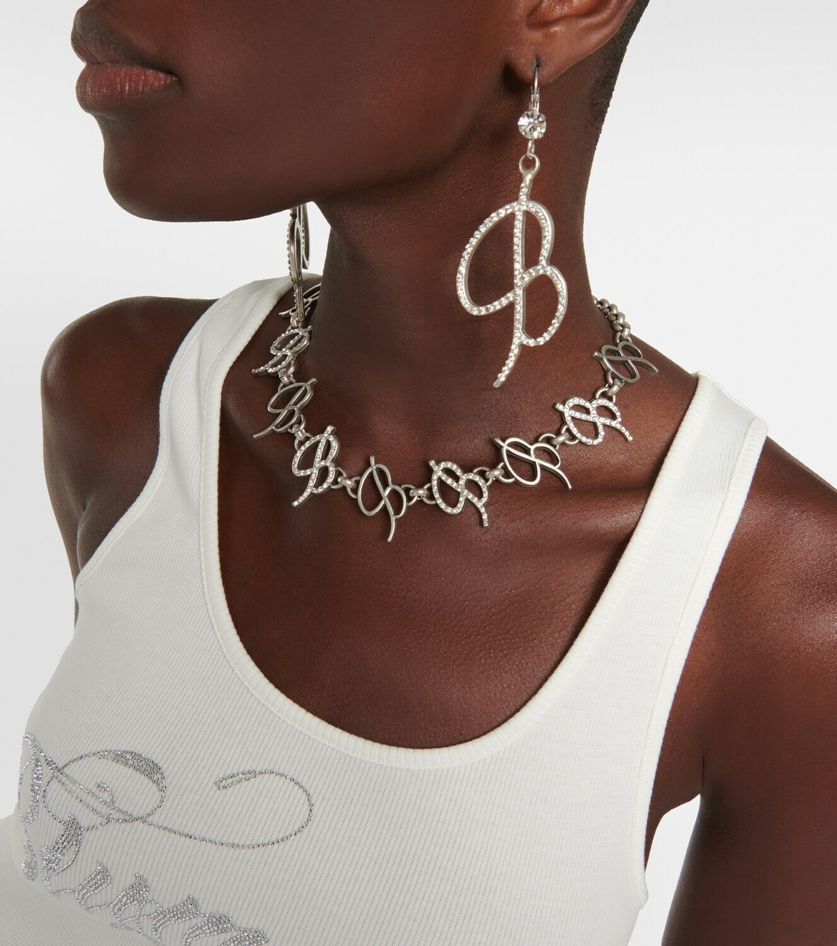 Blumarine Logo crystalembellished earrings Blumarine