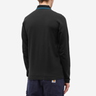 Fred Perry Men's Long Sleeve Twin Tipped Polo Shirt - Made in England in Black/Petrol