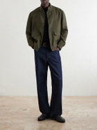 Mr P. - Linen-Twill Harrington Jacket - Green