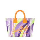MC2 Saint Barth Colette Multicolor Cotton Canvas Handbag With Wave Print