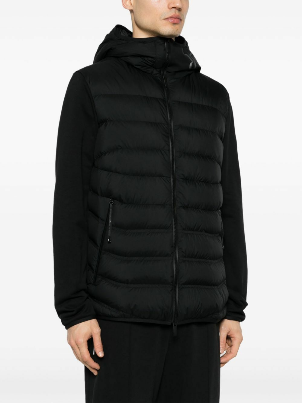 Moncler Black Logo-Print Hooded Puffer Jacket