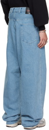 LU'U DAN Blue Pleated Front Jeans