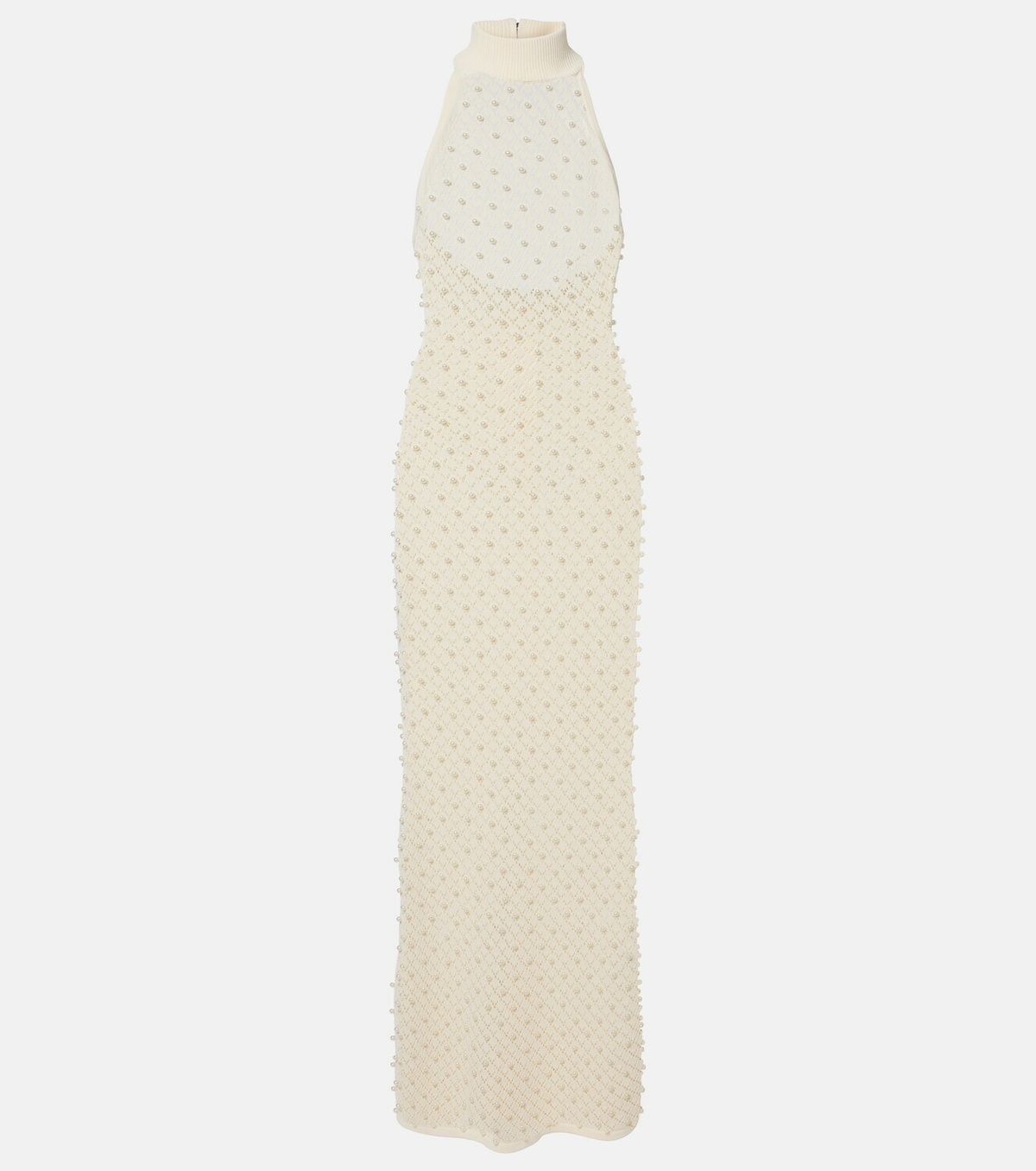 David Koma Crochet embellished turtleneck gown