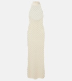 David Koma Crochet embellished turtleneck gown