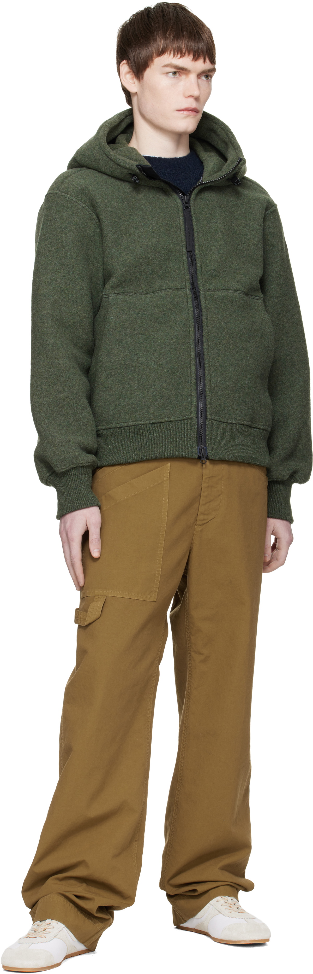 Canada Goose Khaki 'Black Label' Chilliwack Fleece Bomber Jacket